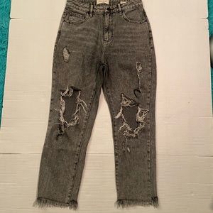 Distressed mom jeans!!